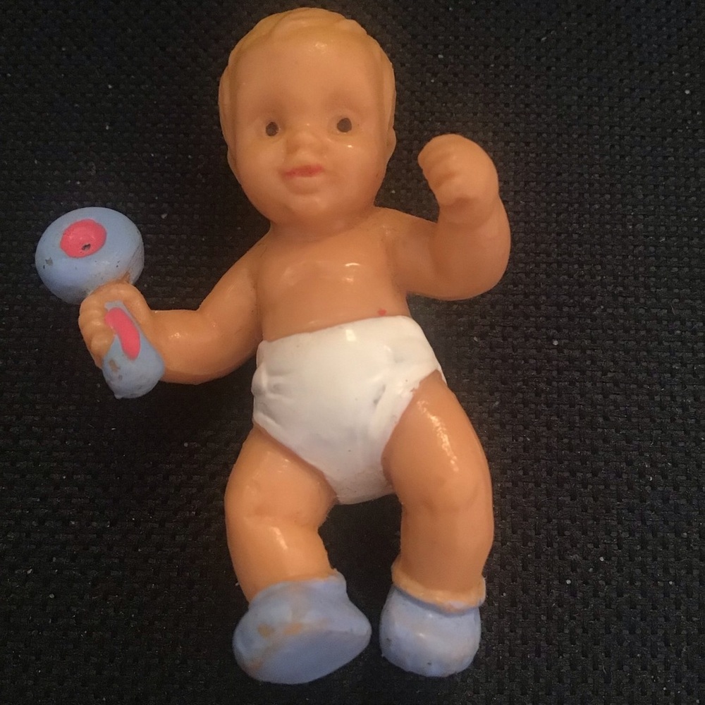 Vintage Bully Baby Doll with Rattle PVC Figure